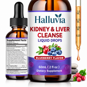 Halluvia Kidney & Liver Support Liquid Drops, Blueberry 60 mL