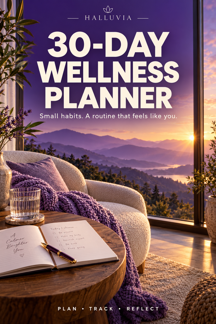 Halluvia 30-Day Wellness Planner cover